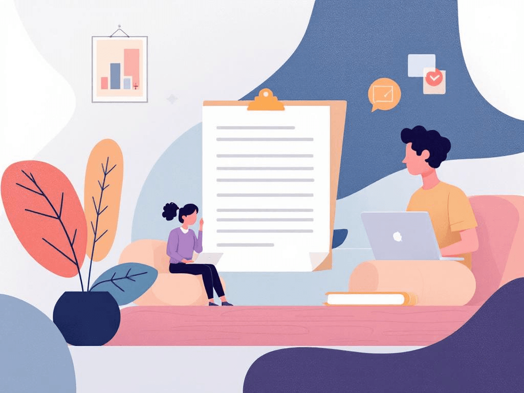 A professional abstract illustration representing the concept of What Client Agreements Actually Do in Remote Work & Freel...