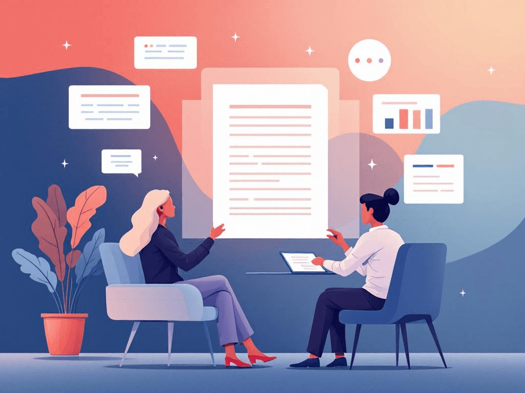 A professional abstract illustration representing the concept of Six Essential Clauses in Remote Work & Freelancing