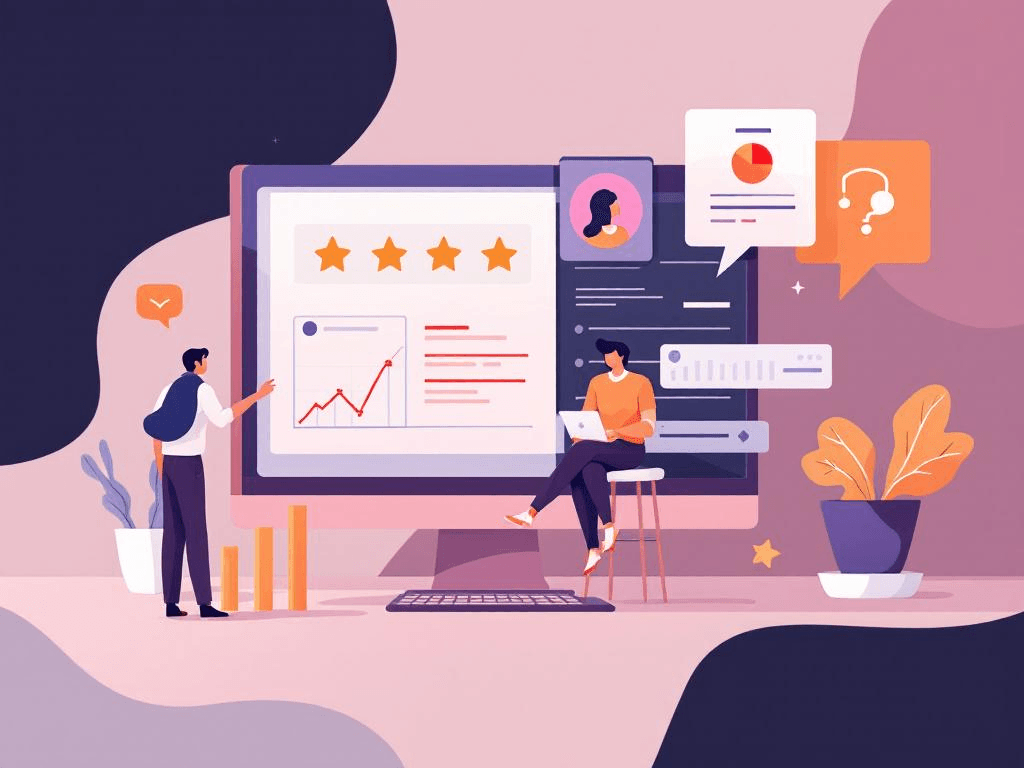 A professional abstract illustration representing the concept of Why Standard Course Evaluation Fails in Online Learning &...
